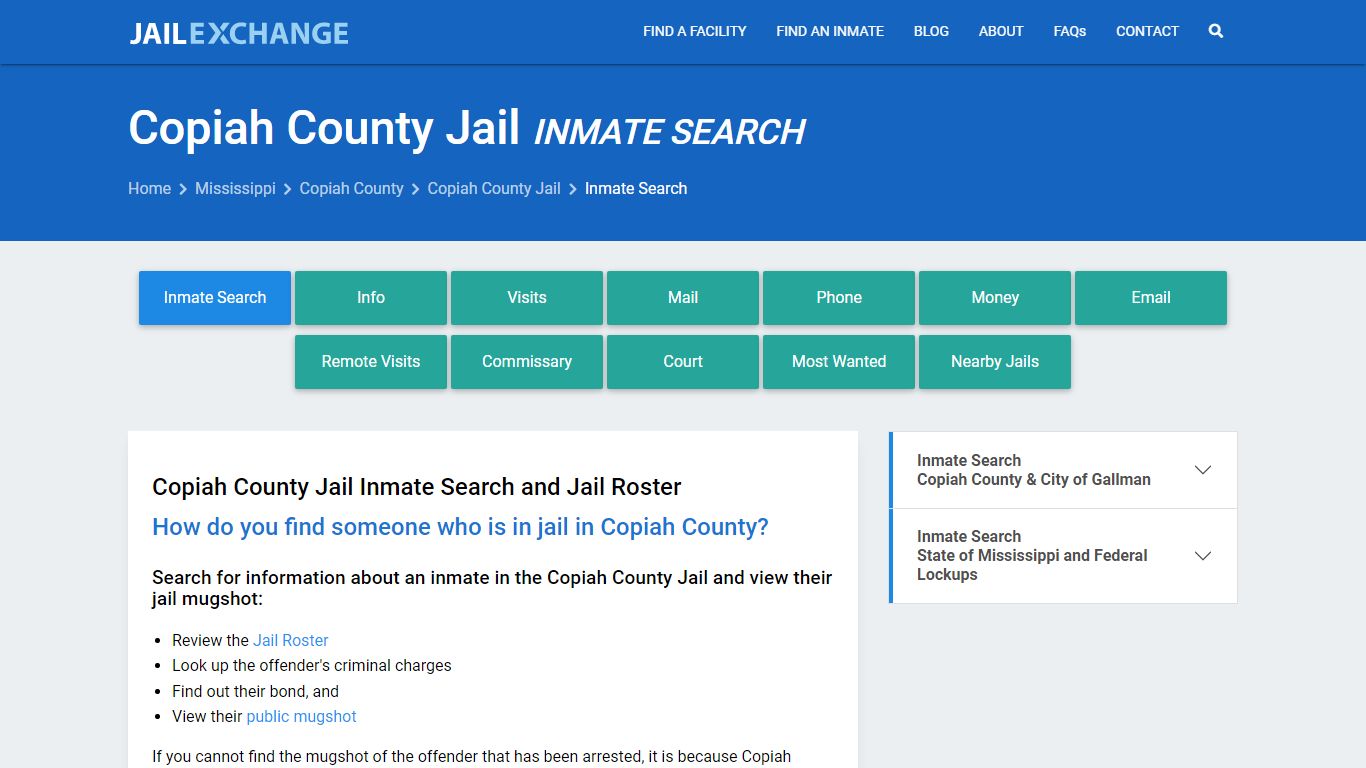 Inmate Search: Roster & Mugshots - Copiah County Jail, MS