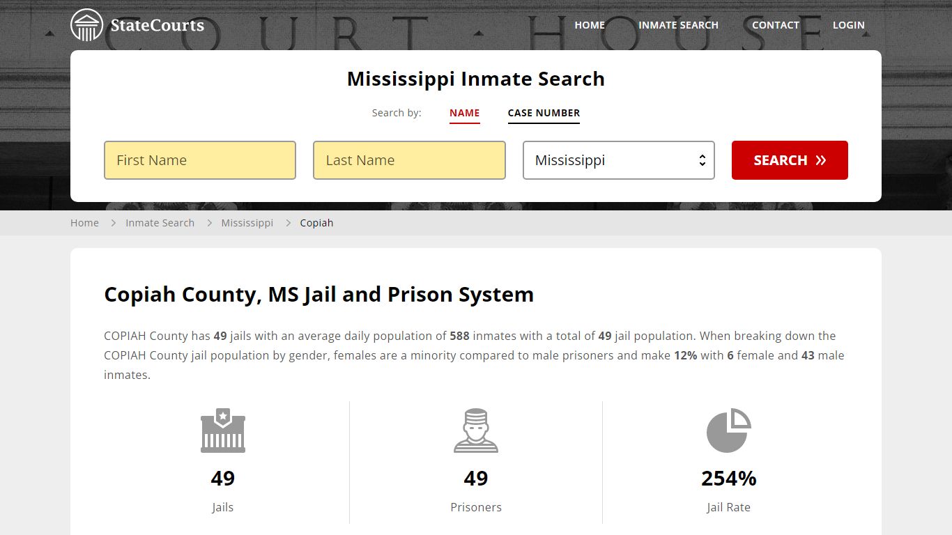 Copiah County, MS Inmate Search - StateCourts