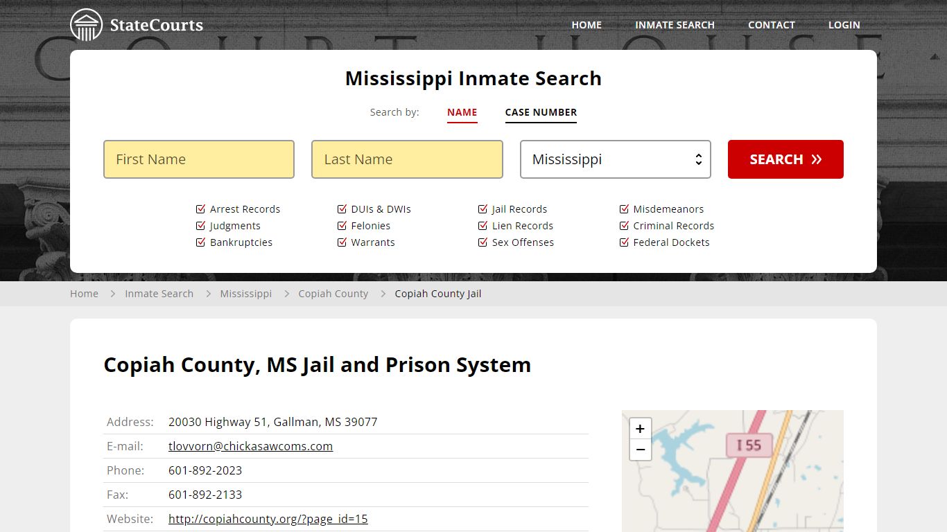 Copiah County Jail Inmate Records Search, Mississippi - StateCourts